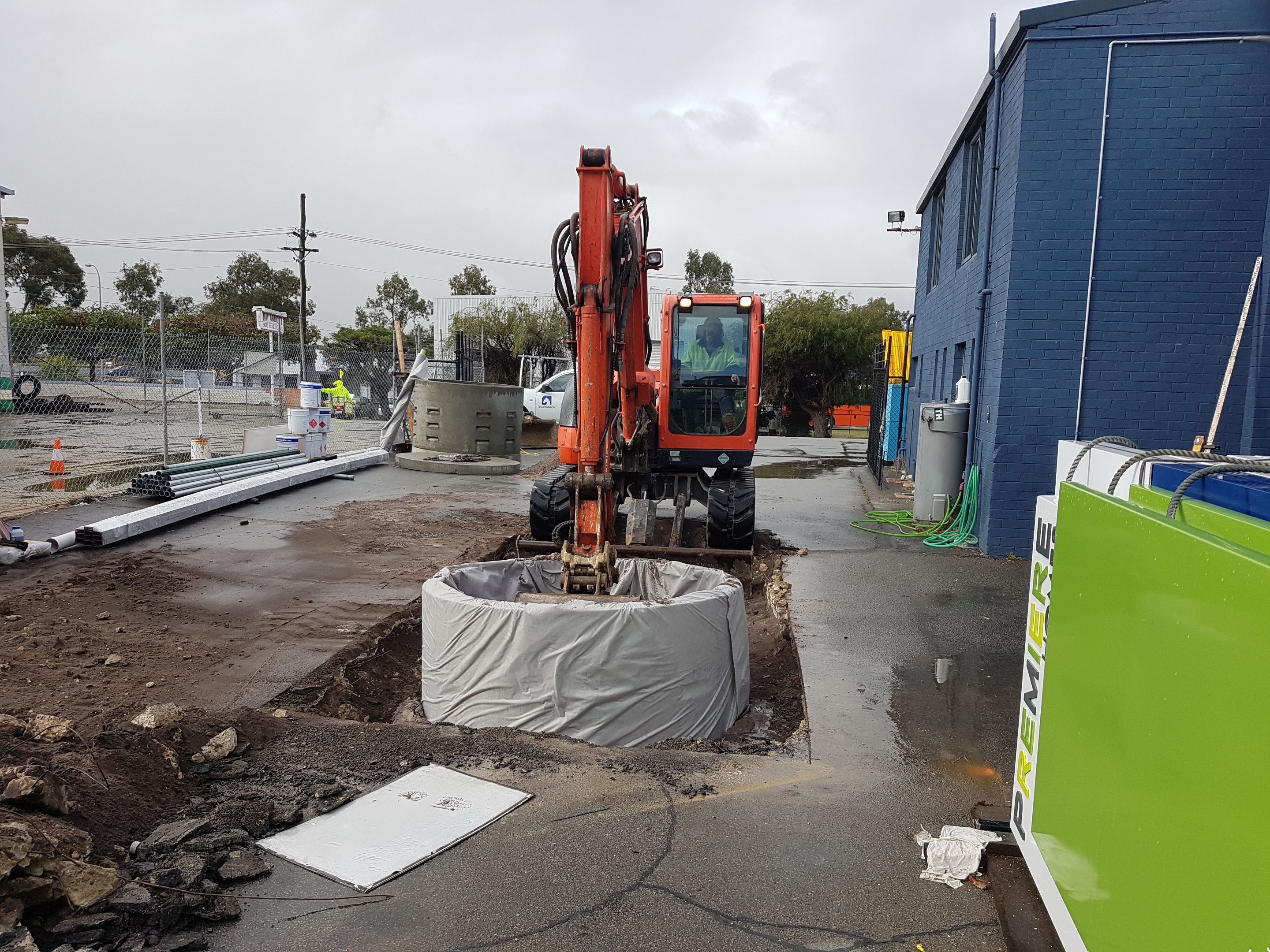 Soakwell installation in Perth's suburbs with a 9t excavator